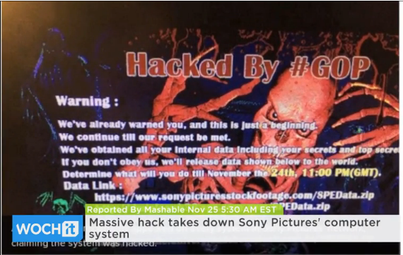Massive hack to Sony pictures
